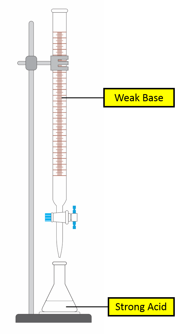 Example titration curve for Strong Acid vs Weak Base